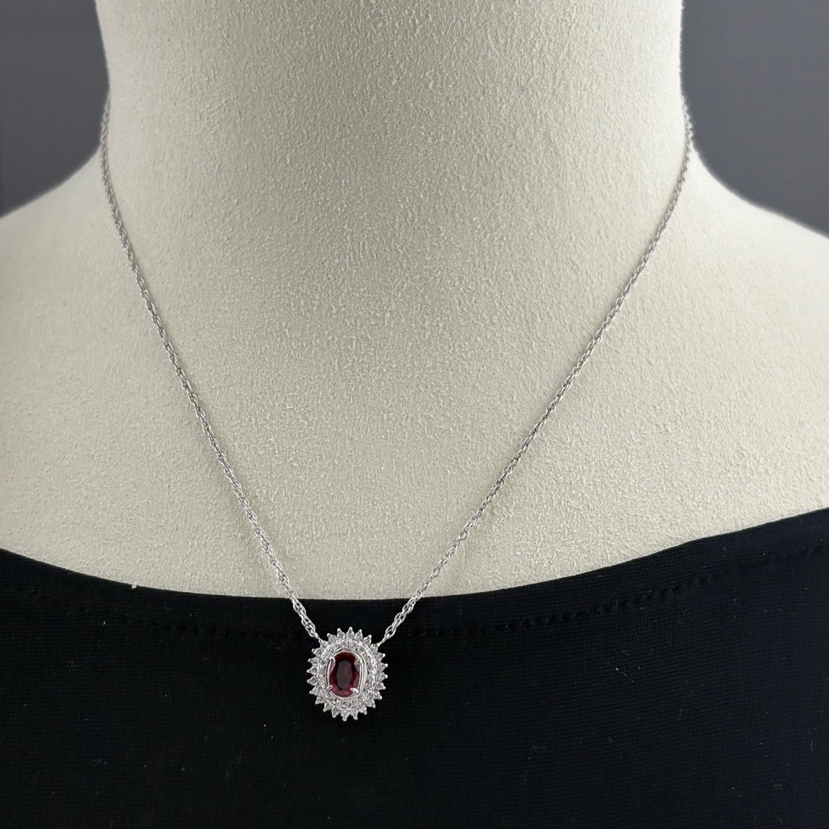 ルビー デザインネックレス プラチナ メレダイヤ ペンダント