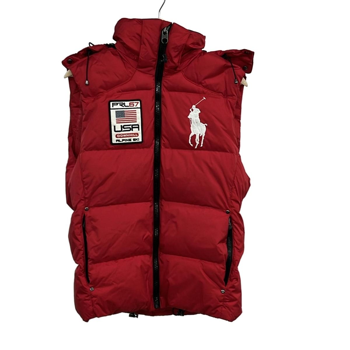 1556　ポロラルフローレン　ビッグポニー　ダウンベスト　赤　XL　パーカー 現行タグ】ポロラルフローレン ダウンベスト ビッグポニー 赤 レッド M