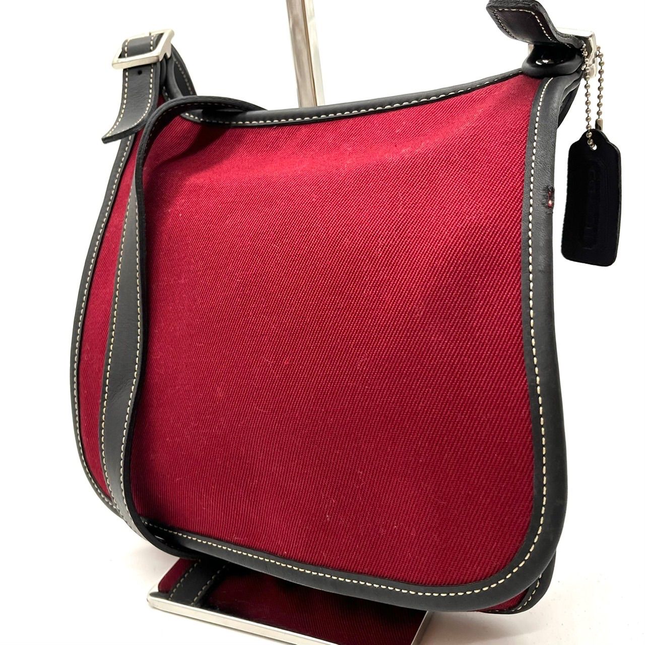 良品】 coach y2k canvas shoulder bag pochette read ladies unisex