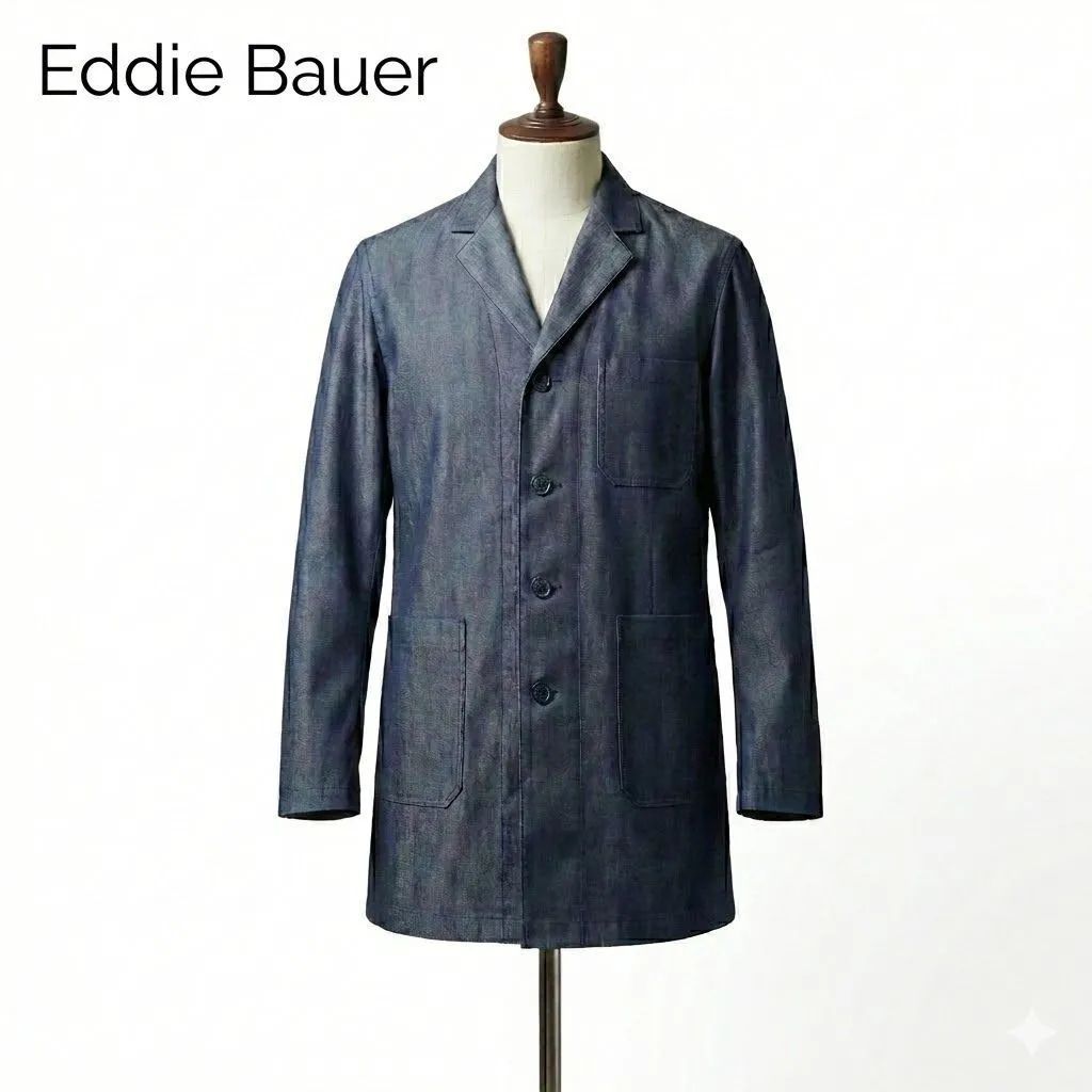 Eddie Bauer エディーバウアー ショップコート デニム調 L メンズ
