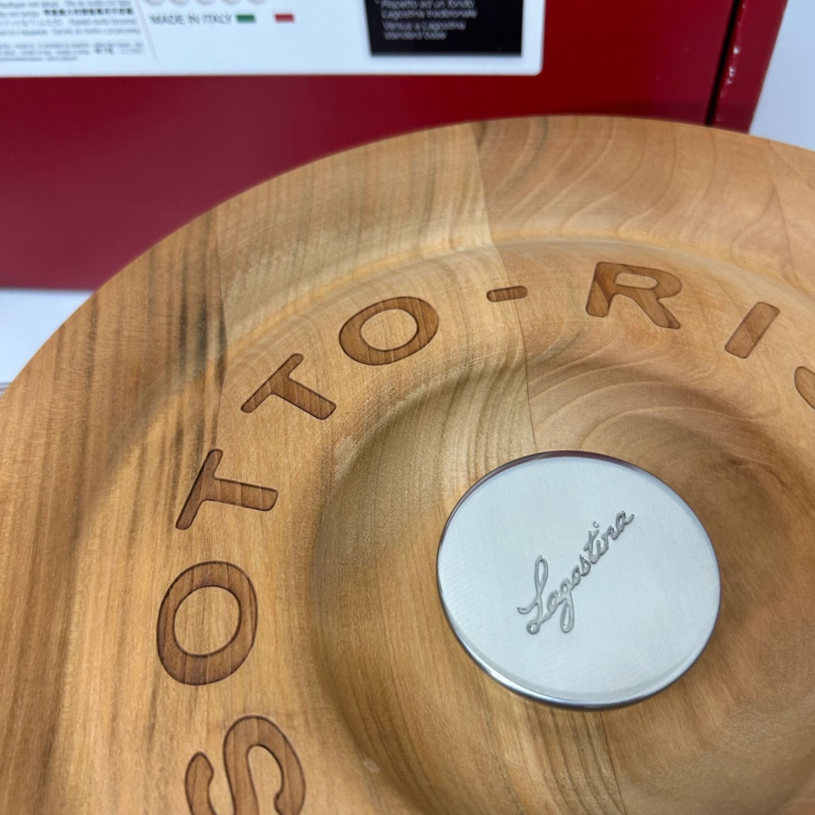 Lagostina ラゴスティーナ リゾット鍋 24cm 木目フタ ステンレス蓋付き