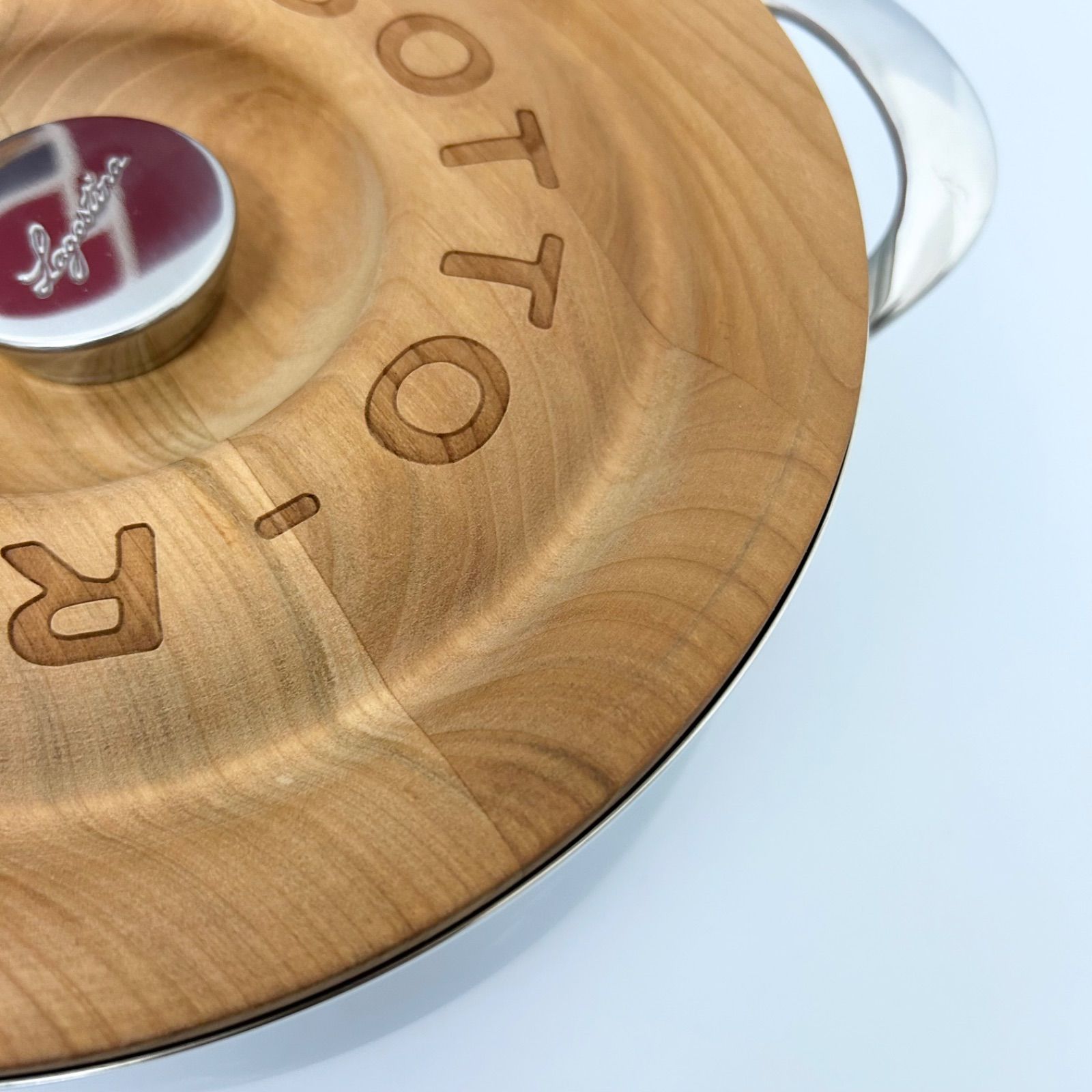 Lagostina ラゴスティーナ リゾット鍋 24cm 木目フタ ステンレス蓋付き