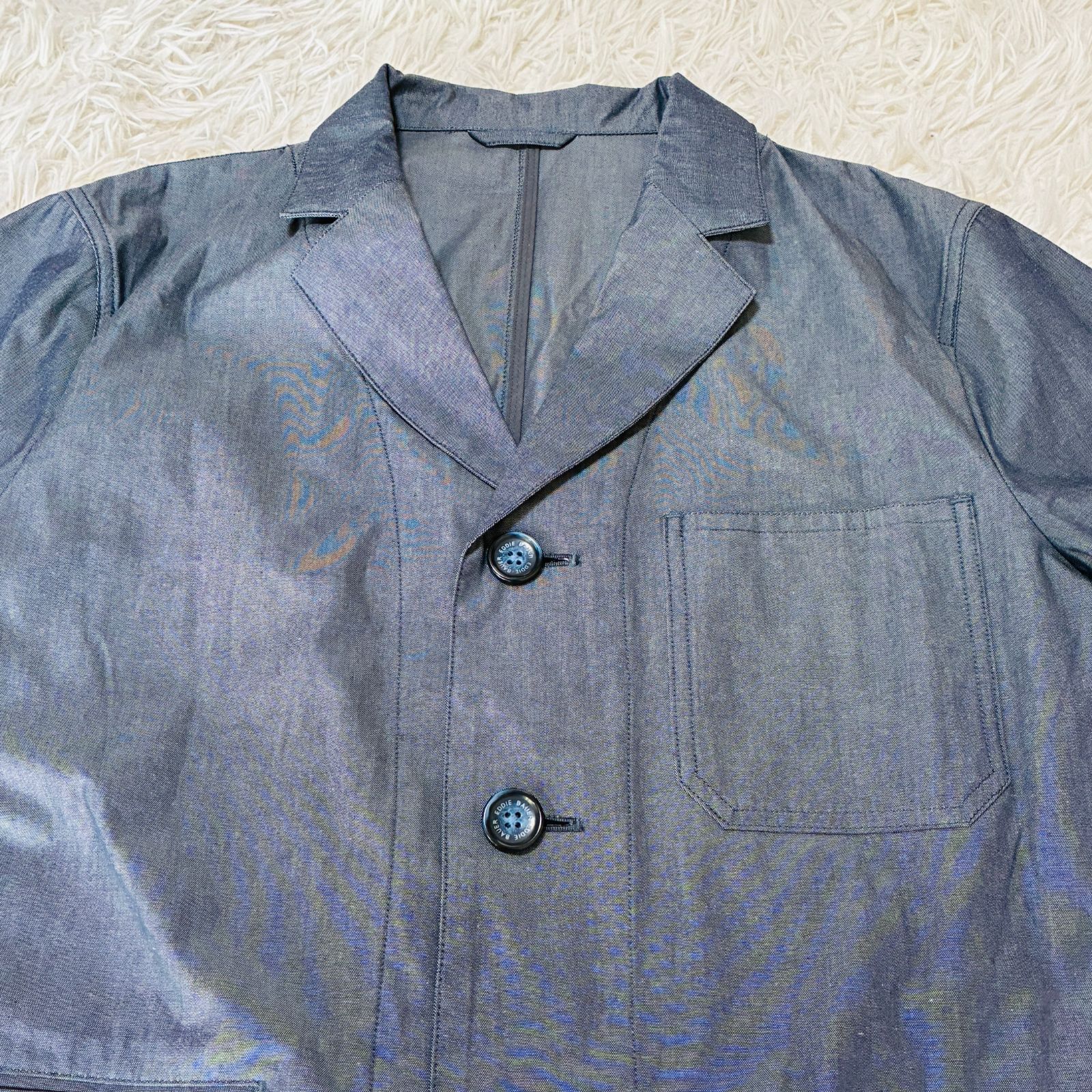 Eddie Bauer エディバウアー　デニムカバーオール　ジャケット　コート Eddie Bauer エディーバウアー ショップコート デニム調 L メンズ