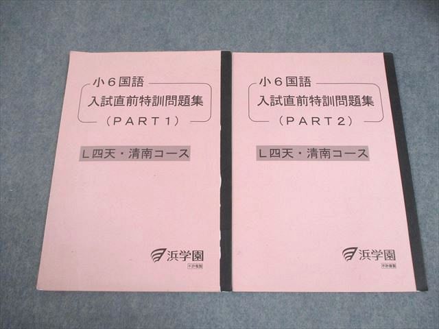浜学園 小6 国語 L四天・清南コース 入試直前特訓問題集(PART1/2) 計2