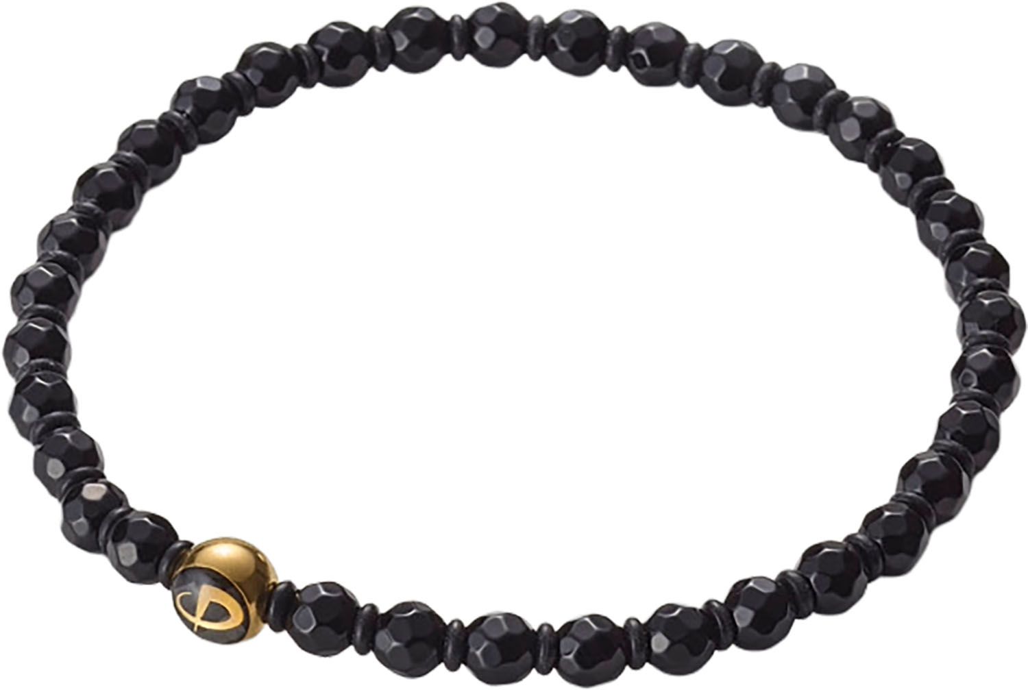 【美品】 ファイテン クリスタル ブレスレット オニキス フリーL ファイテン Phiten クリスタル ブレスレット ワンリング オニキス 4MM