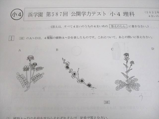 浜学園 小4 第587～598回 公開学力テスト 2022年2月～2023年1月実施