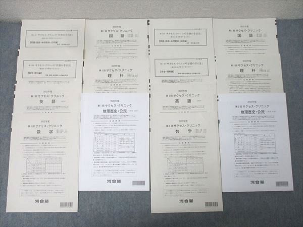 河合塾 第1/2回 サクセス・クリニック 2022年度実施 英語/数学/国語