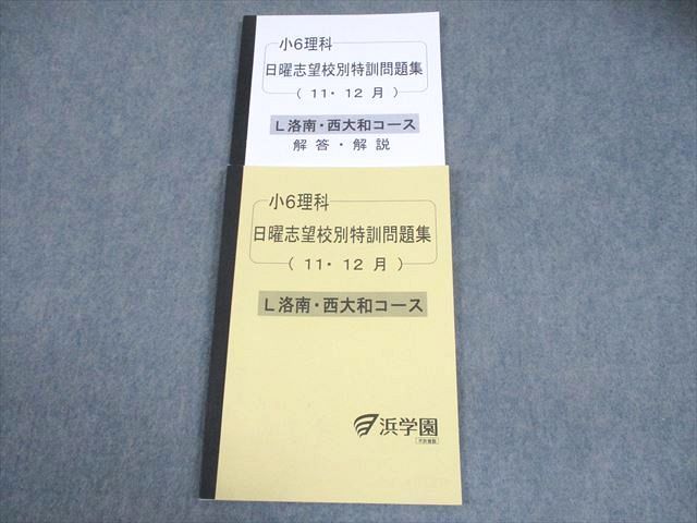 浜学園 小6 理科 L洛南・西大和コース 日曜志望校別特訓問題集(11・12