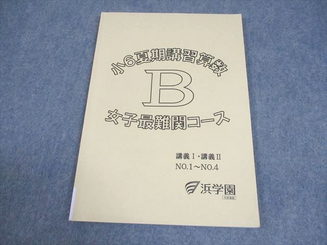 浜学園 小6 夏期講習算数 B 女子最難関コース 講義I・講義II NO.1～4