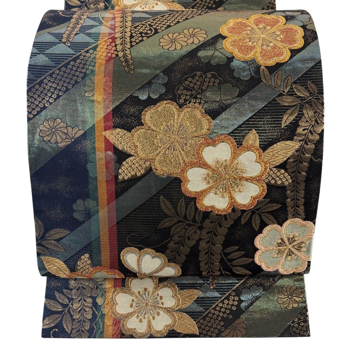 美品】 袋帯 秀品 鈴乃屋 桜 金糸 箔 黒 六通 正絹 【中古】 - メルカリ