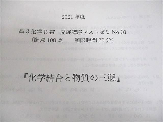 鉄緑会 2021年度 高3化学B帯 発展講座テストゼミ テスト計21回 028S0D