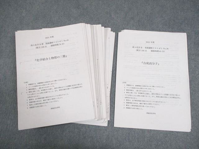 鉄緑会 2021年度 高3化学B帯 発展講座テストゼミ テスト計21回 028S0D