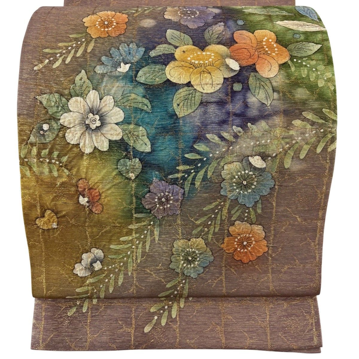 ど*子様 550 華 袋帯 お太鼓柄 膨れ織り 辻ヶ花 緑 ど*子様 550 華 袋帯 お太鼓柄 膨れ織り 辻ヶ花 緑 210703-i21070301a.jpg