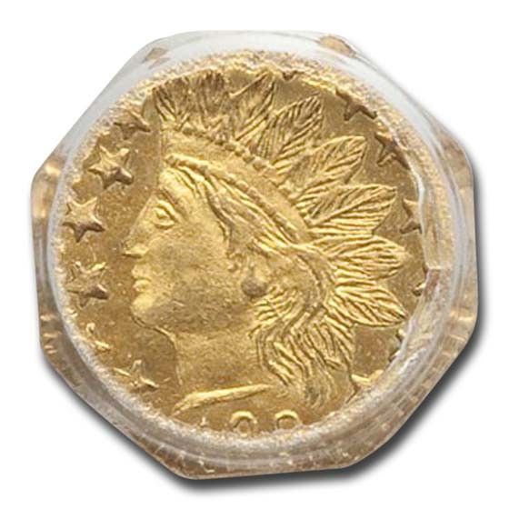 1880年 インディアン 八角形 25セント金貨 MS-65 PCGS (BG-799J