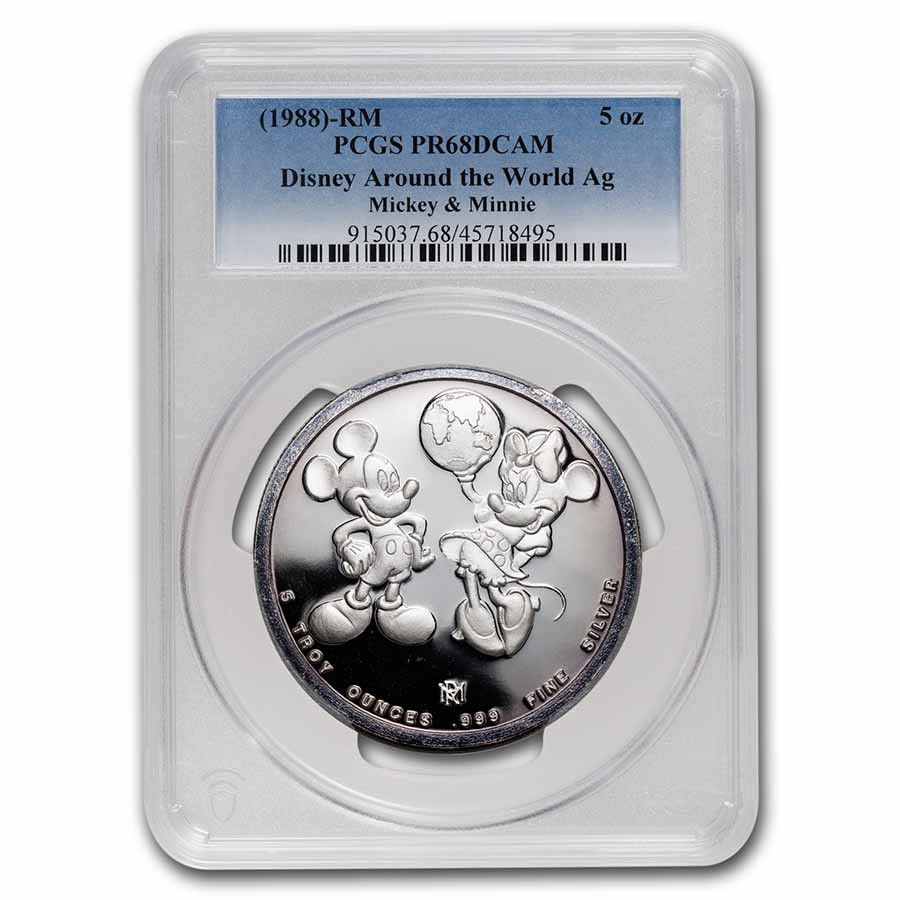 1988年 5オンス シルバー - ミッキーとミニー アラウンド・ザ