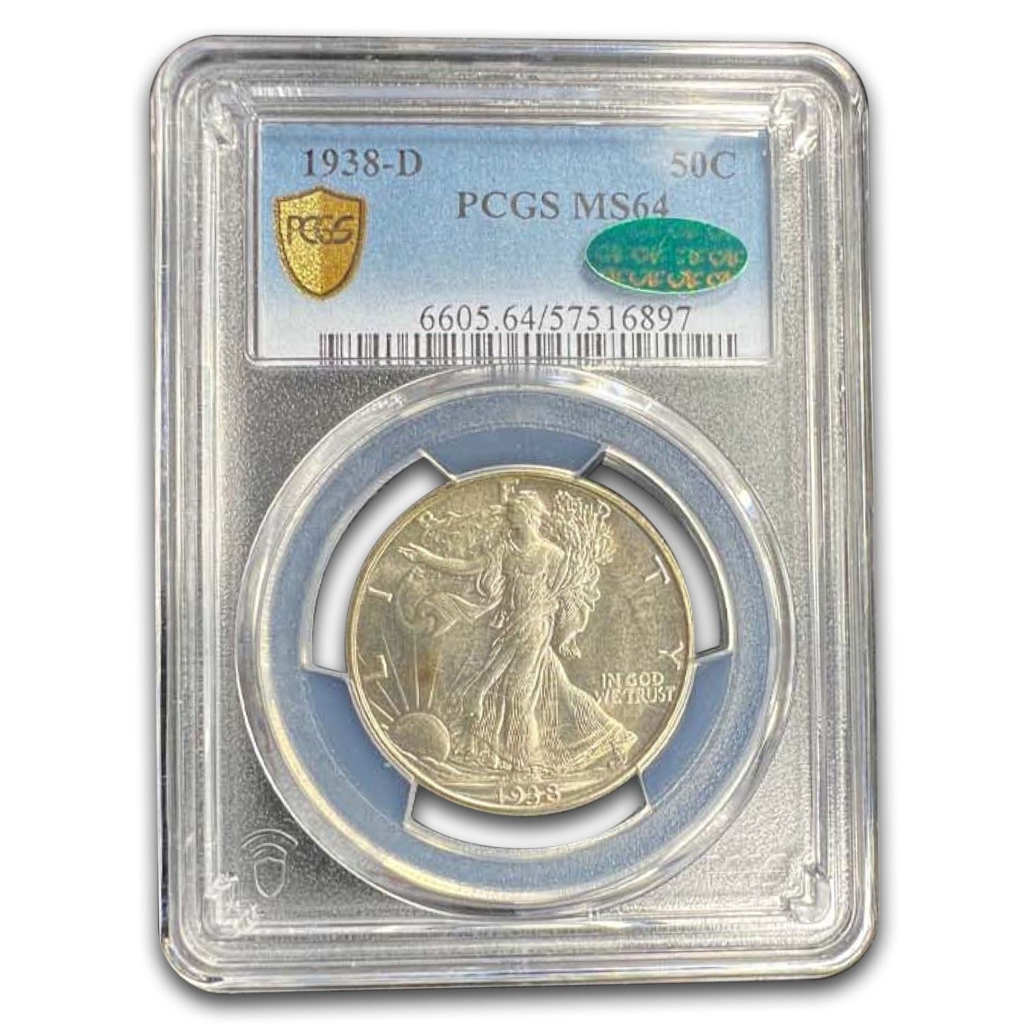 1938-D ウォーキング・リバティ・ハーフダラー MS-64 PCGS CAC - メルカリ
