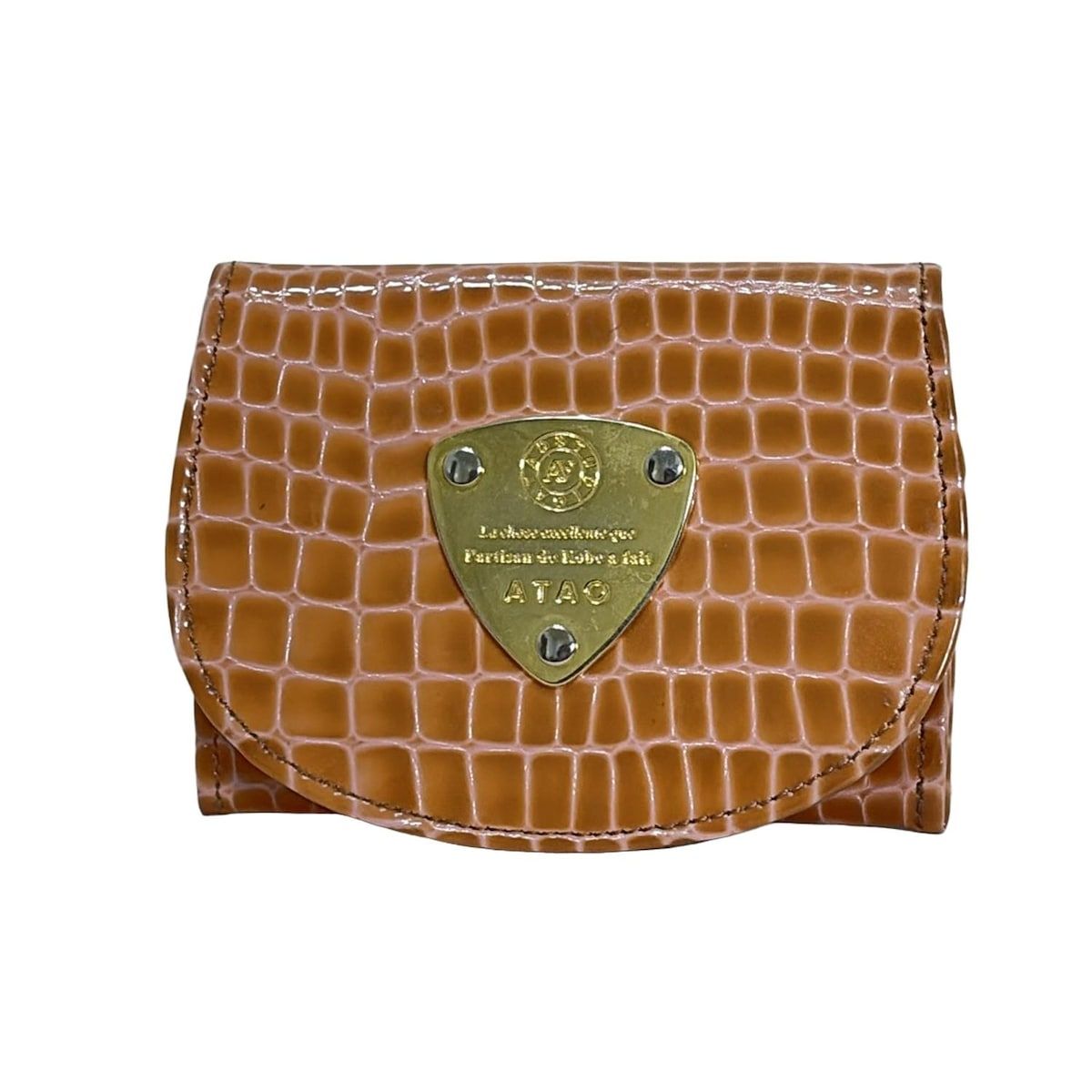 ATAO(アタオ) 名刺入れ - ブラウン 型押し加工 レザー - メルカリ