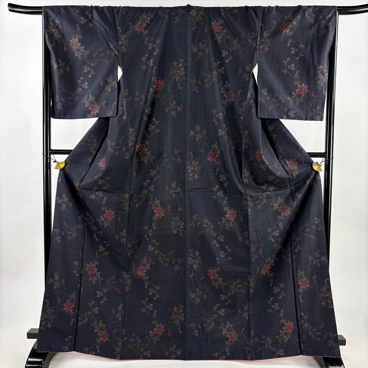 正絹　大島紬　紺系　袷 10倍ポイント|月末SALE お買い得】【中古】 大島紬 袷 レディース 正絹