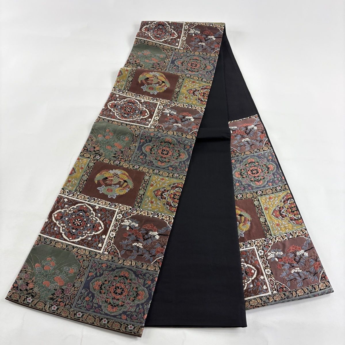 袋帯 秀品 瑞祥彩錦 華文 鳳凰 箔 紫 六通 正絹 【中古】 - メルカリ