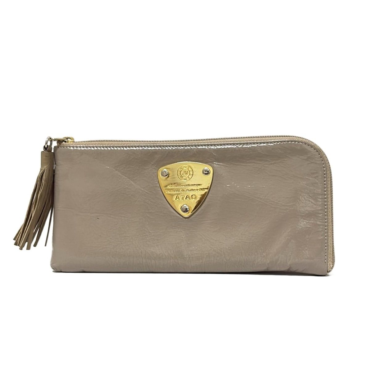 ATAO(アタオ) 長財布 - ベージュ×ゴールド レザー - メルカリ