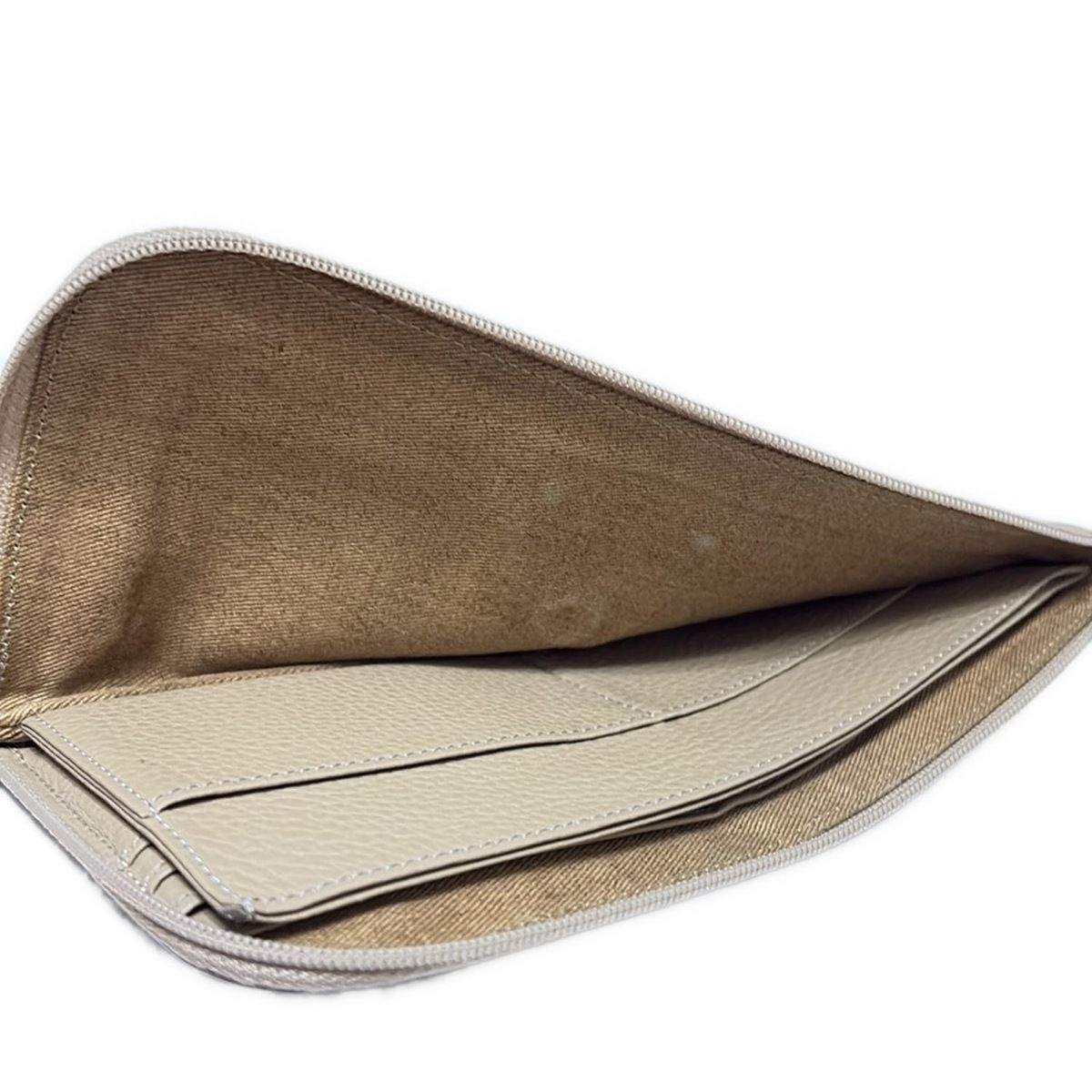 ATAO(アタオ) 長財布 - ベージュ×ゴールド レザー - メルカリ