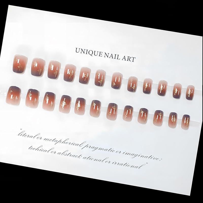 NEURAD]ネイルチップ 24枚入付け爪 ショート 秋冬上級者 スモーキー