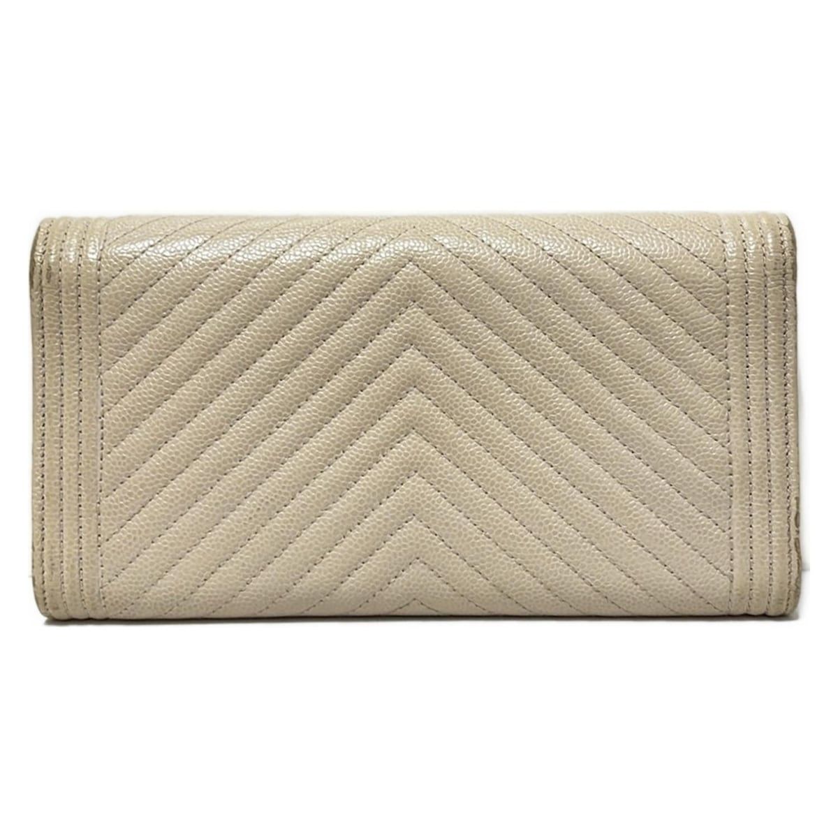 Chanel　ボーイシャネル Vステッチ レザー ラウンドファスナー 長財布 Chanelボーイシャネル Vステッチ レザー ラウンドファスナー 長財布