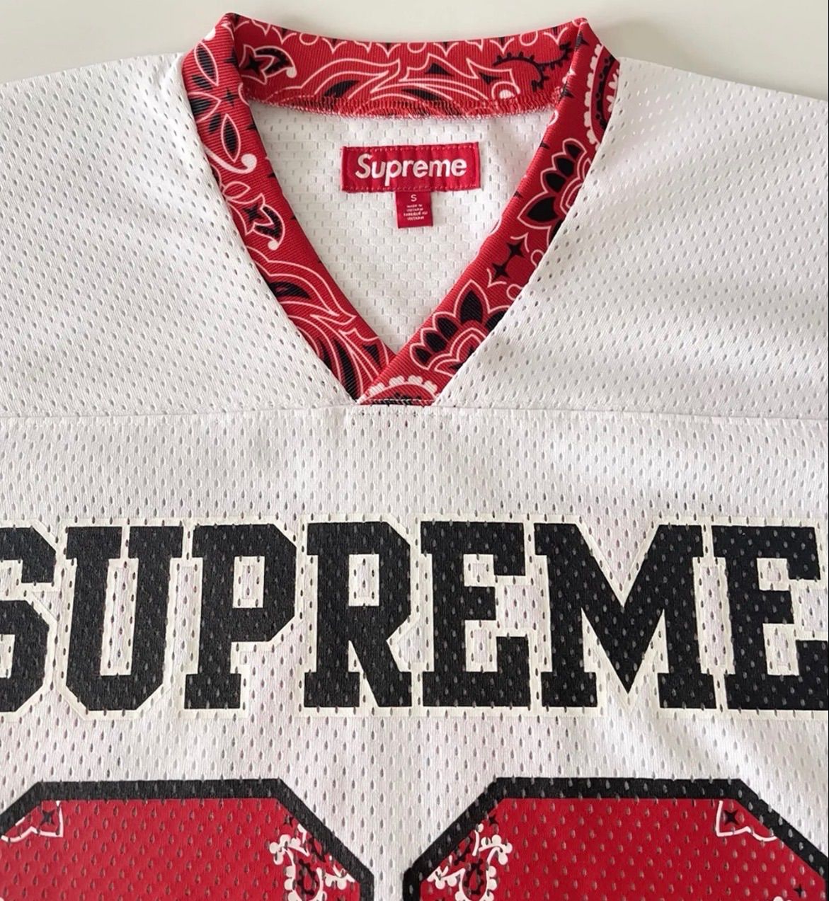 Supreme Bandana Football Jersey M ホワイト Supreme Bandana
