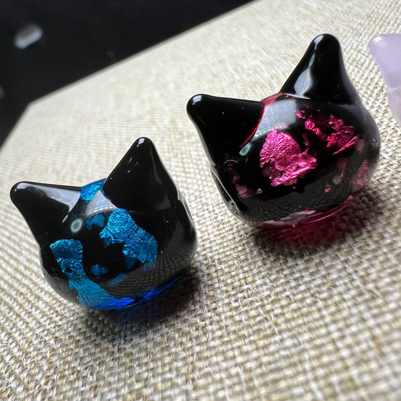 蓄光 ホタルガラス ネコ 12mm*15mm 4個セット - メルカリ