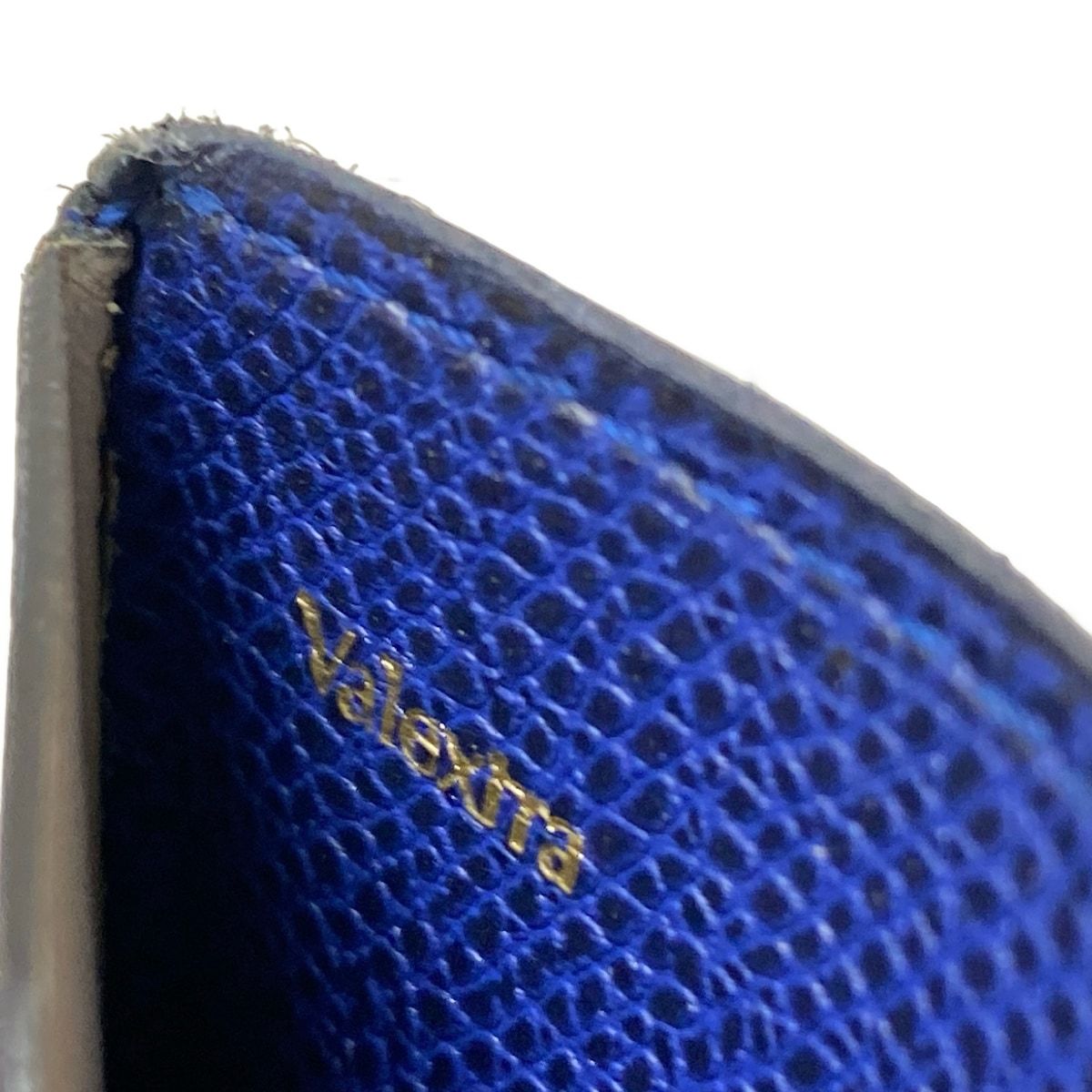 Valextra(ヴァレクストラ) カードケース - ネイビー×黒 レザー - メルカリ