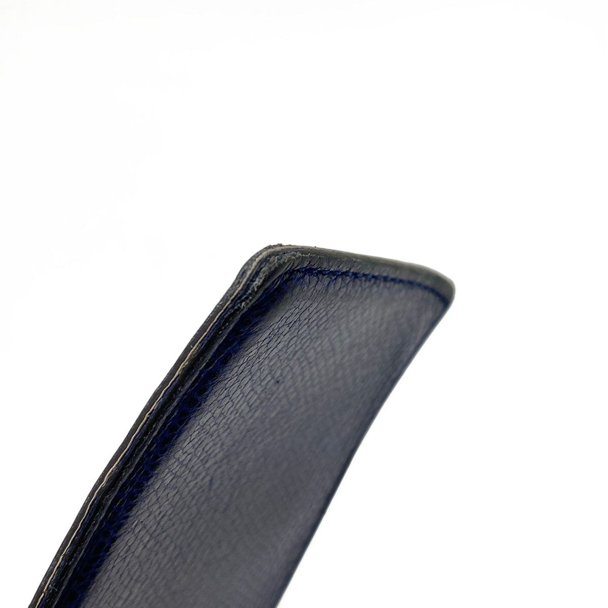 Valextra(ヴァレクストラ) カードケース - ネイビー×黒 レザー - メルカリ