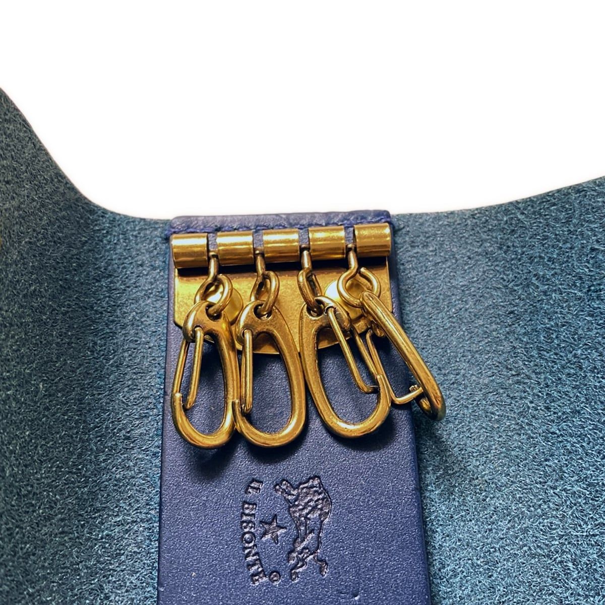 IL BISONTE(イルビゾンテ) キーケース美品 - ダークネイビー 4連フック