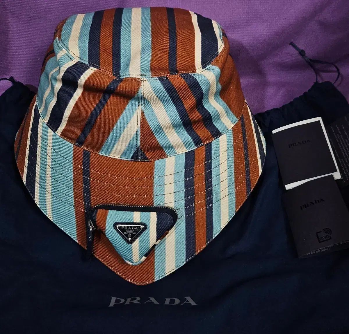 PRADA プラダ 三角ロゴ バケットハット ブラウン (2XL) - メルカリ