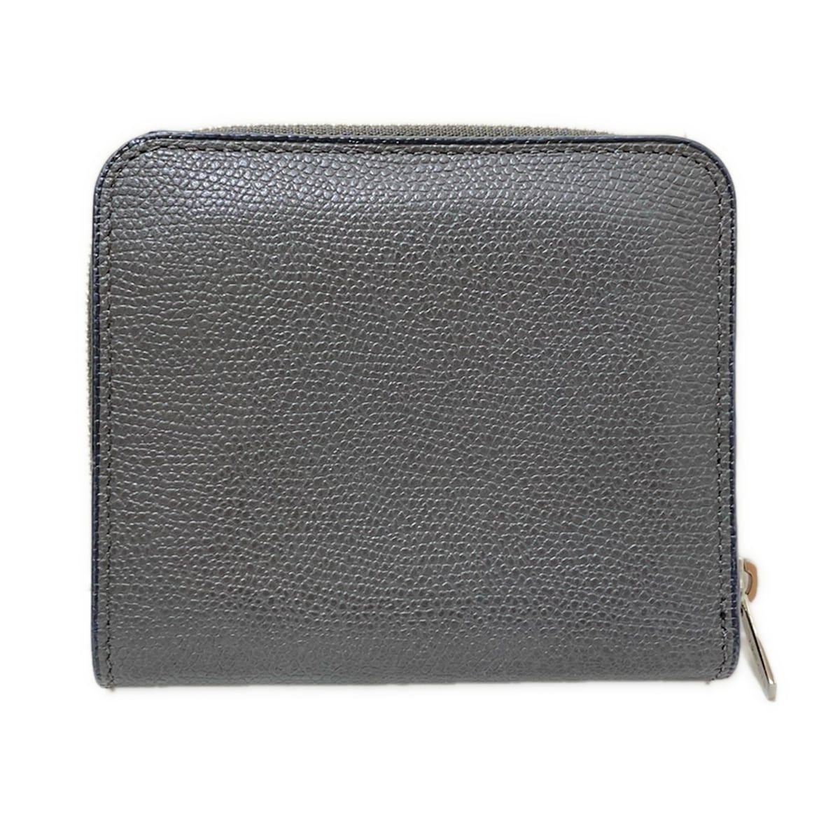 Valextra(ヴァレクストラ) 2つ折り財布 - グレー ラウンドファスナー