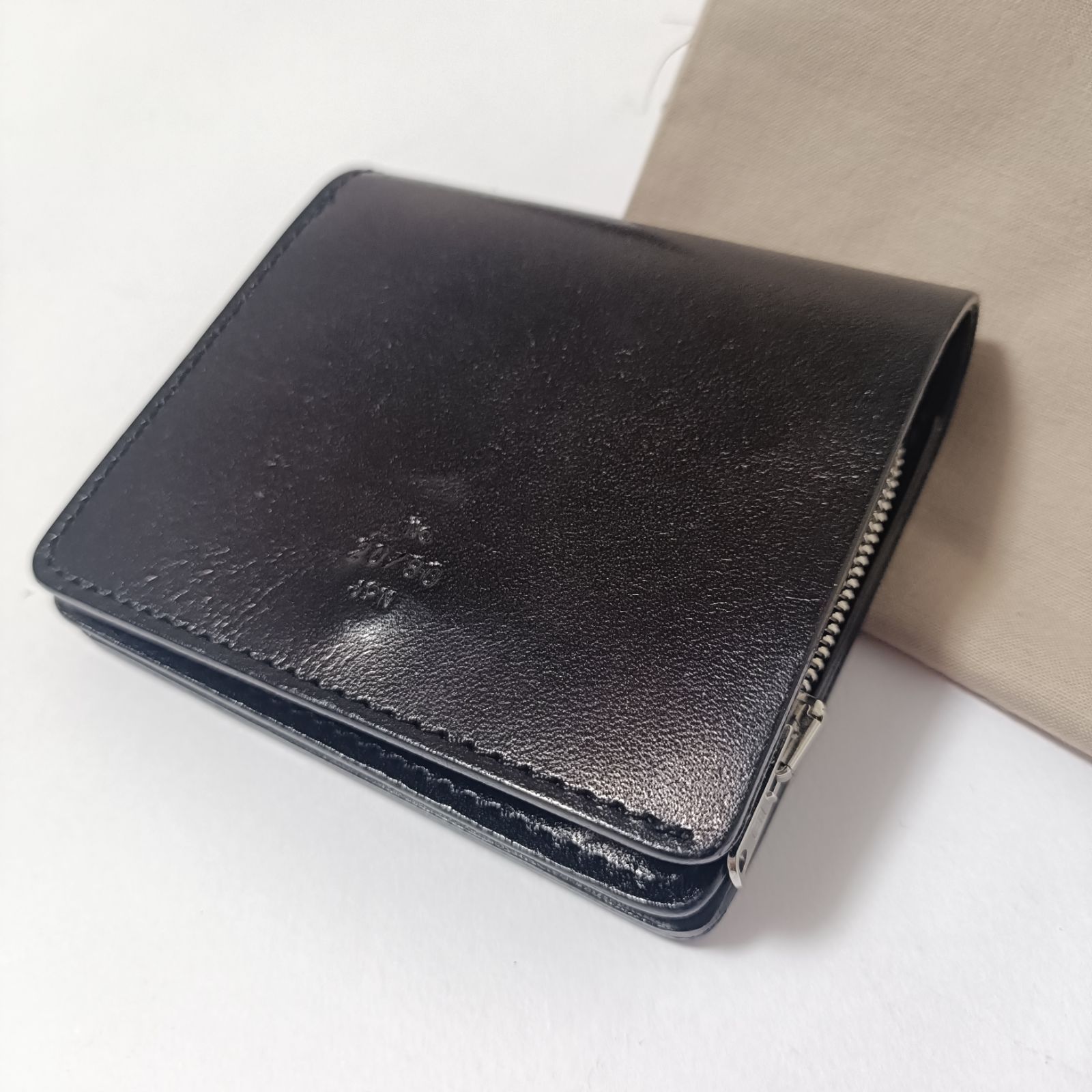 未使用美品 20/80トゥエンティーエイティー 本革レザー 二つ折り財布 