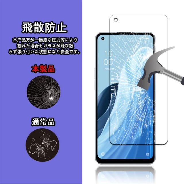 送料無料】【2+2枚セット】OPPO Reno7 A / Reno9 A 用のガラスフィルム