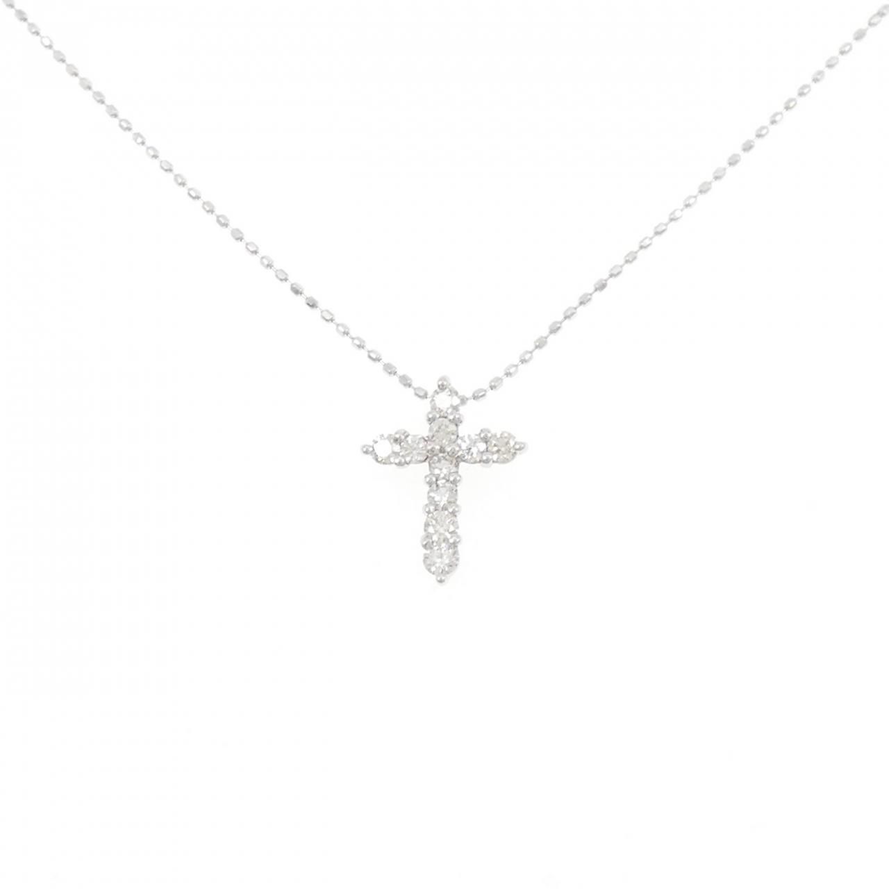 K18WG クロス ダイヤモンド ネックレス 0.30CT - メルカリ