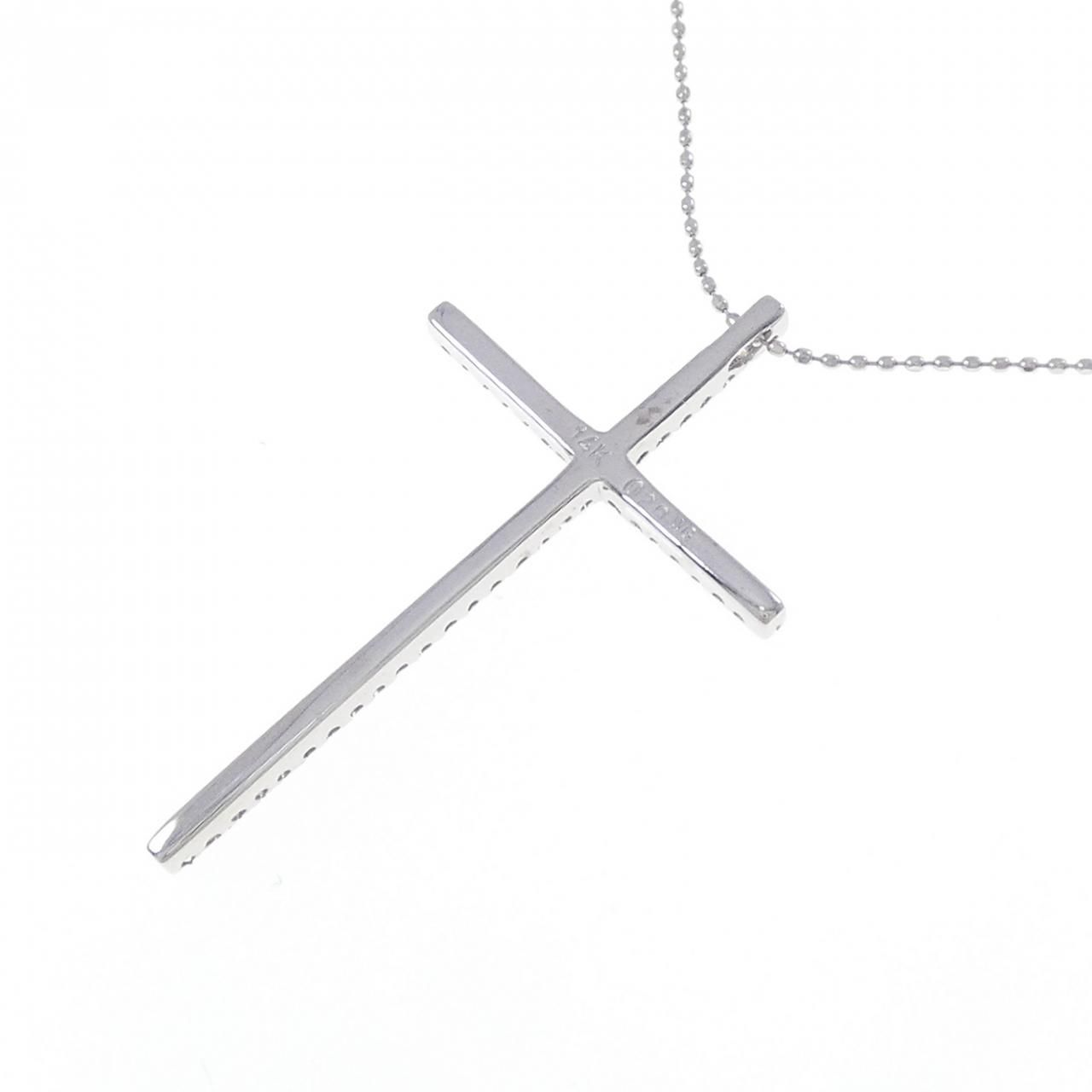 K14WG クロス ダイヤモンド ネックレス 0.20CT - メルカリ