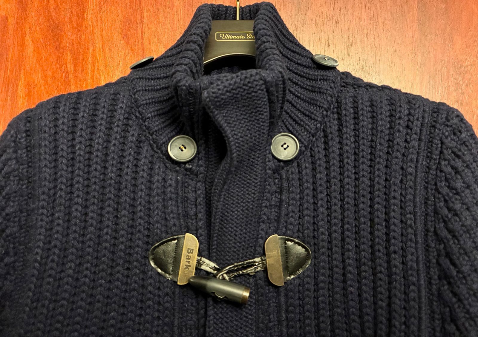△訳あり商品△ MADE IN ITALY製 Bark ニットダッフルコート ネイビー