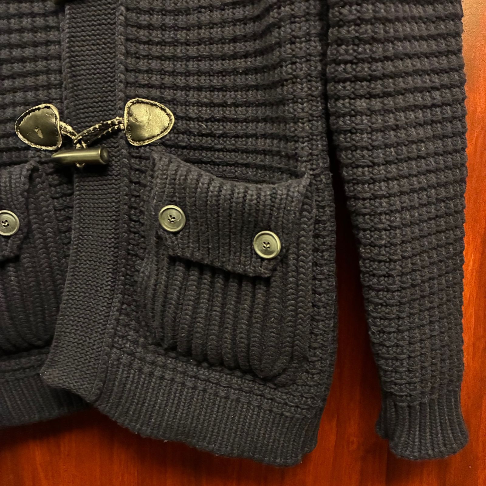 △訳あり商品△ MADE IN ITALY製 Bark ニットダッフルコート ネイビー