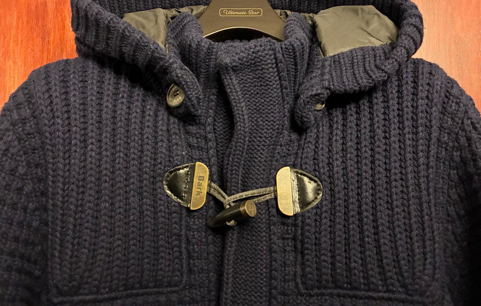 △訳あり商品△ MADE IN ITALY製 Bark ニットダッフルコート ネイビー