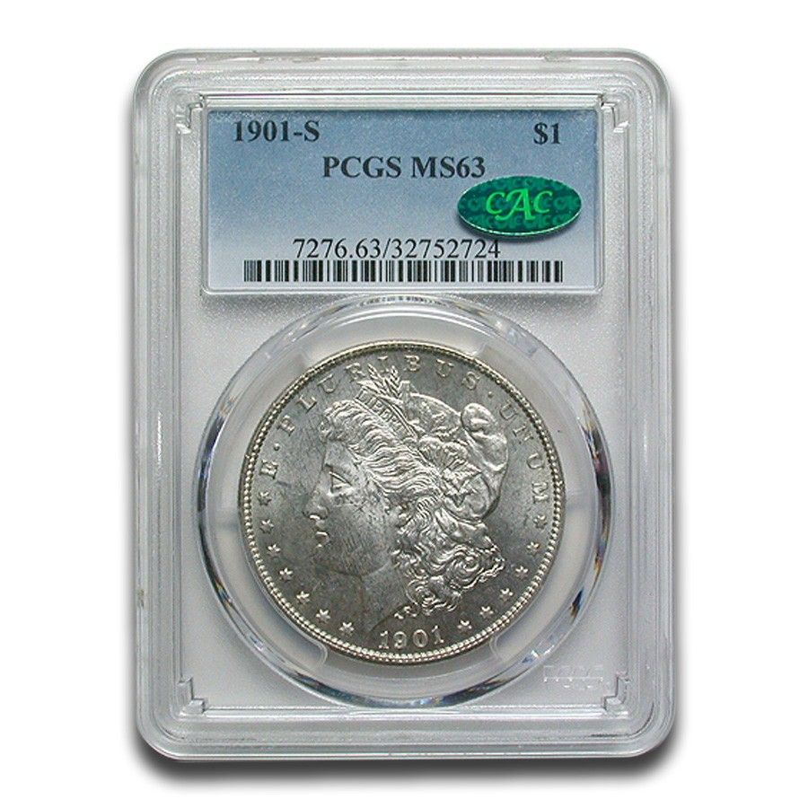 【モルガン ダラー】1901 アメリカ 銀貨 1901-S モルガン・ダラー MS-63 PCGS CAC - メルカリ