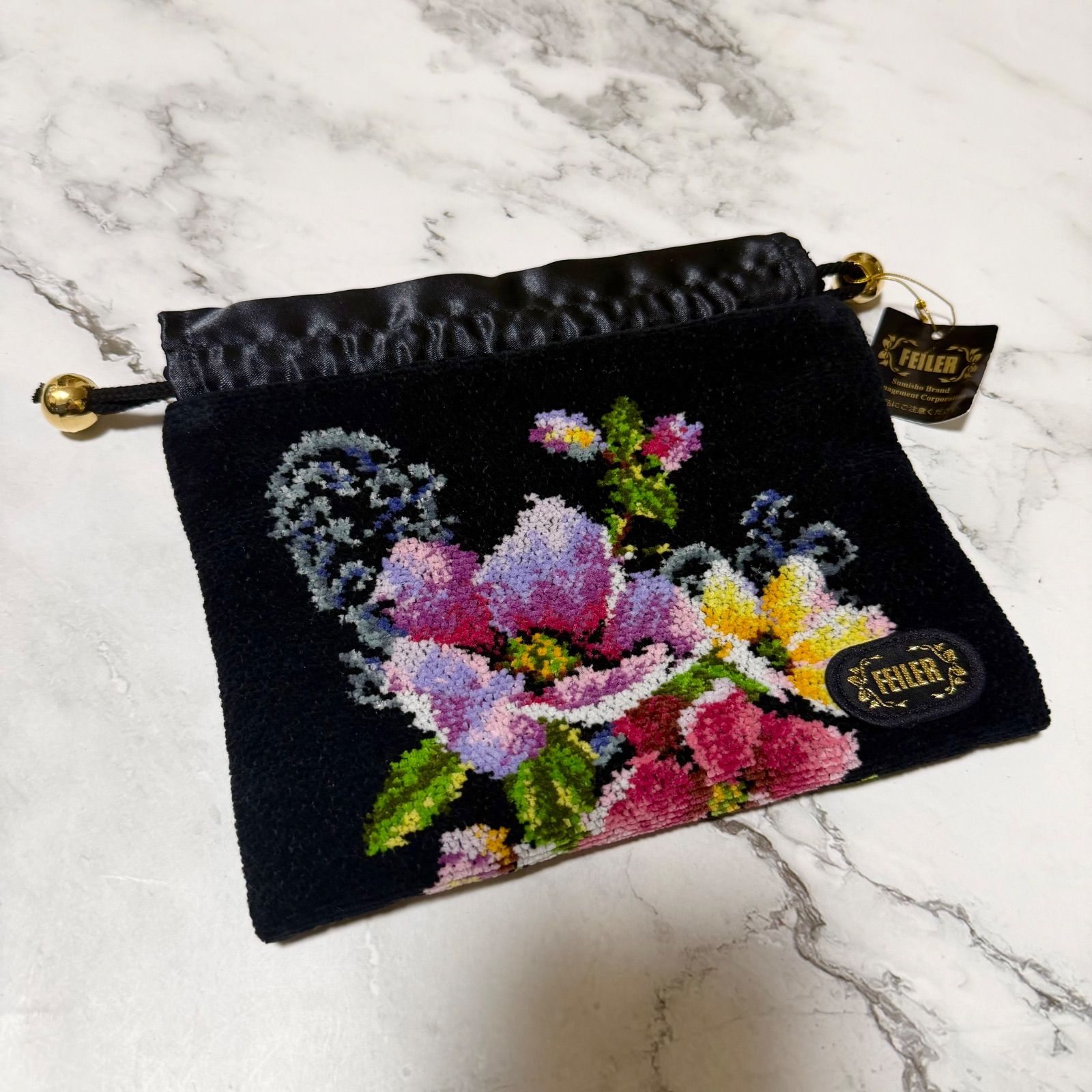 新品未使用 箱付き フェイラー FEILER ポーチ シェニール織 小物入れ