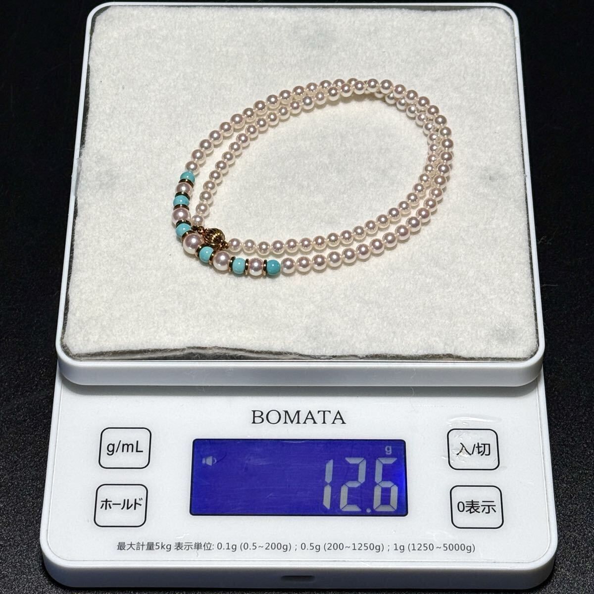 テリ強【750/K18】MIKIMOTO/ミキモト アコヤパール ターコイズ