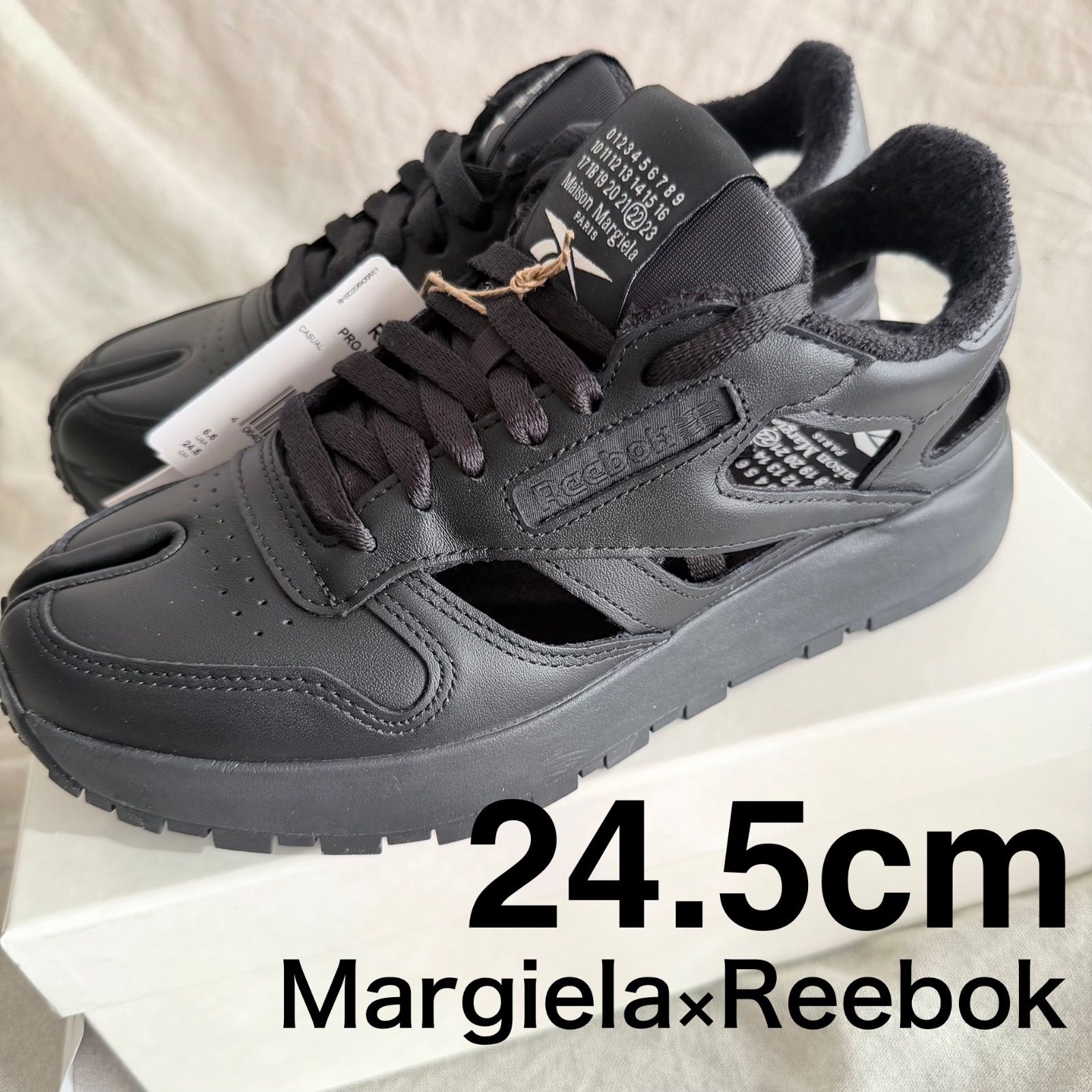 新品未使用】Margiela × Reebok タビ ローカットブラック24.5cm US6.5 