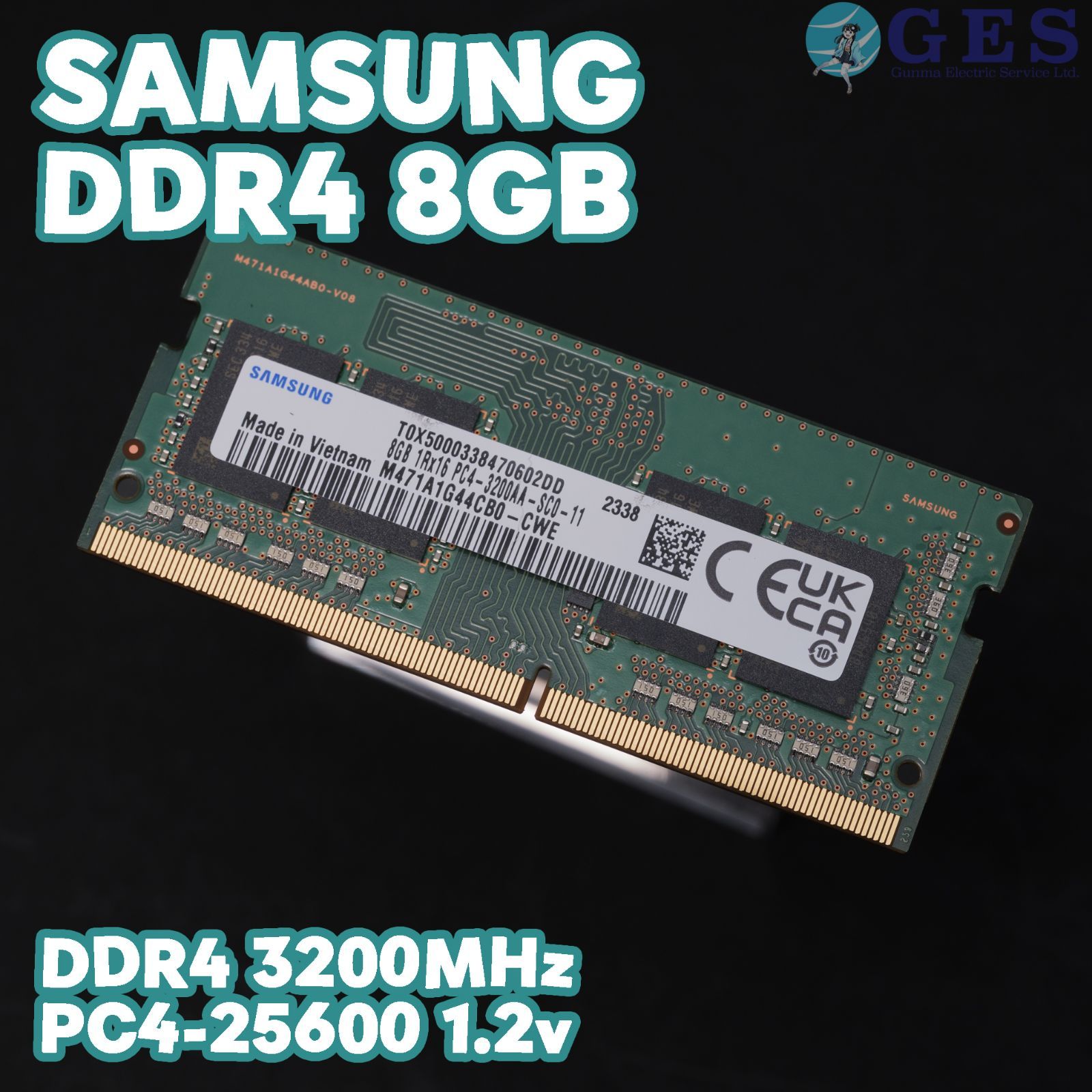 SAMSUNG DDR4 3200MHz 1.2V 8GB M471A1G44CB0-CWE PCメモリ SO-DIMM