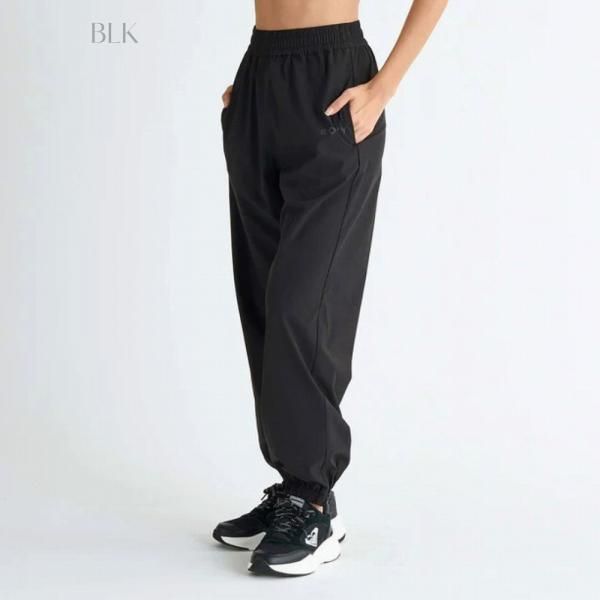 Roxy straight pants women's online shopping popular new product cute gym fitness yoga quick-drying stretch material with logo black background white logo M L ROXY RPT251531 BLK L