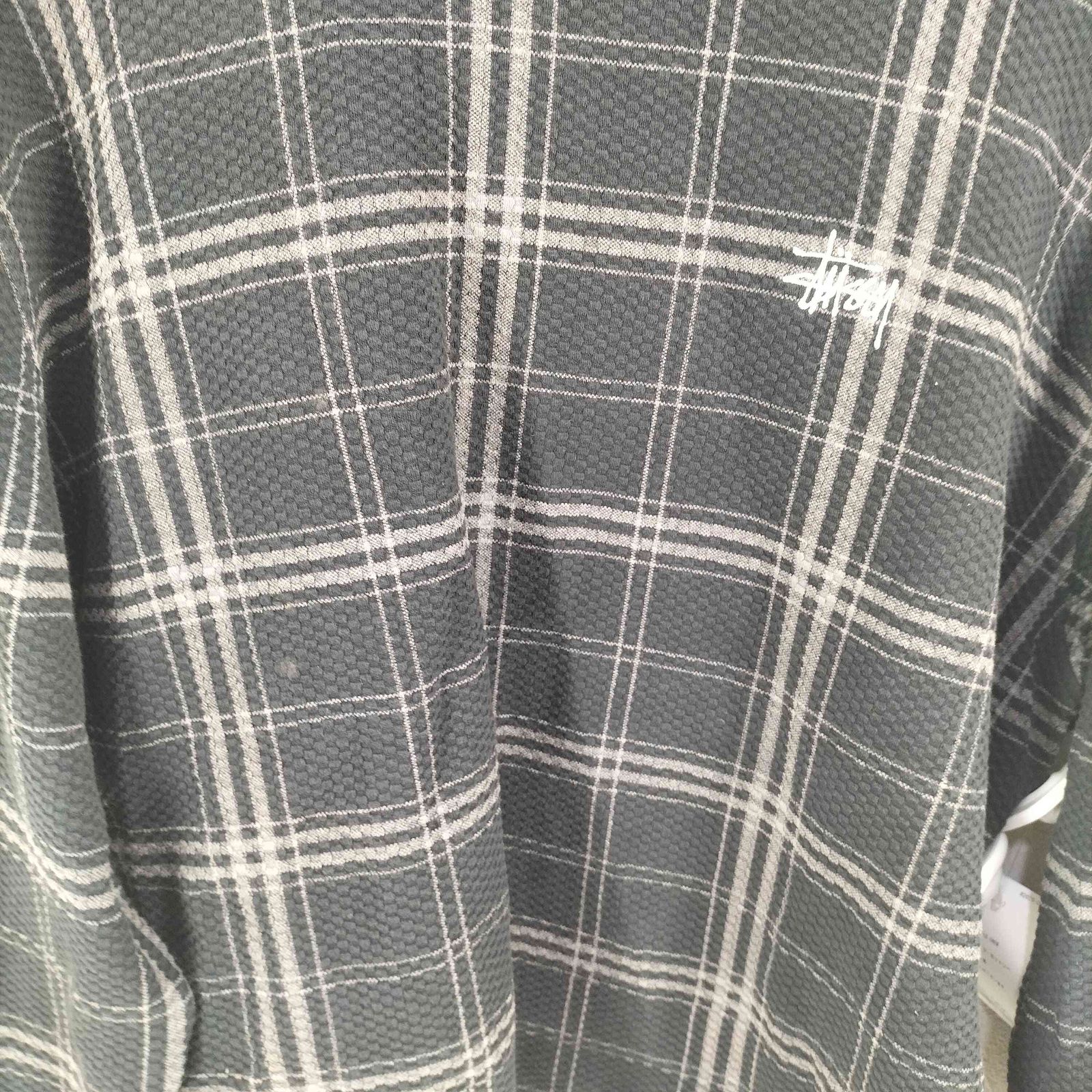 ステューシー Stussy DISCHARGED PLAID WAFFLE CREW メンズ import：L