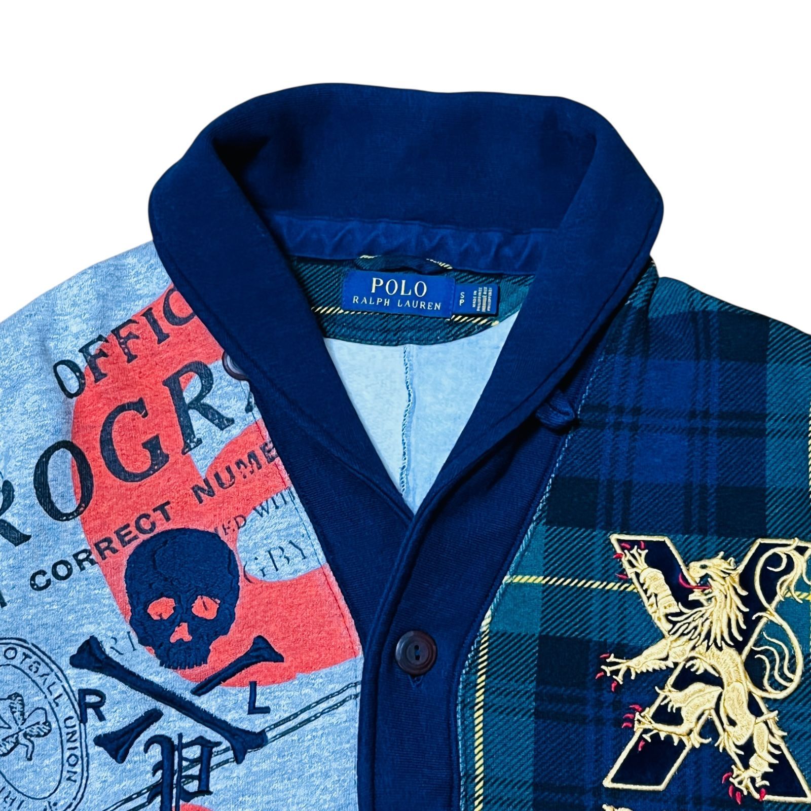 Polo Ralph Lauren パッチワークロングカーディガン XS Polo Ralph