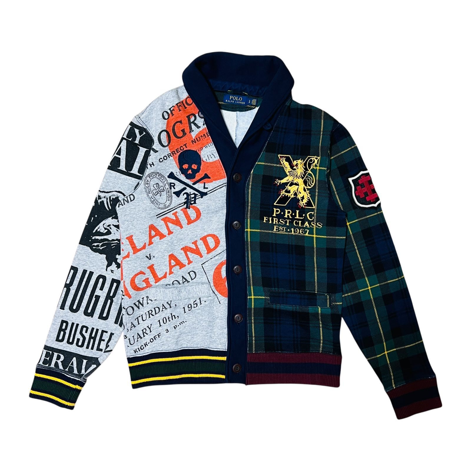 希少】POLO RALPH LAUREN クレイジーパッチワーク 刺繍カーディガン S